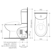 Leda 2000 Smartflush Back Inlet Caroma Suite C/W Seat White